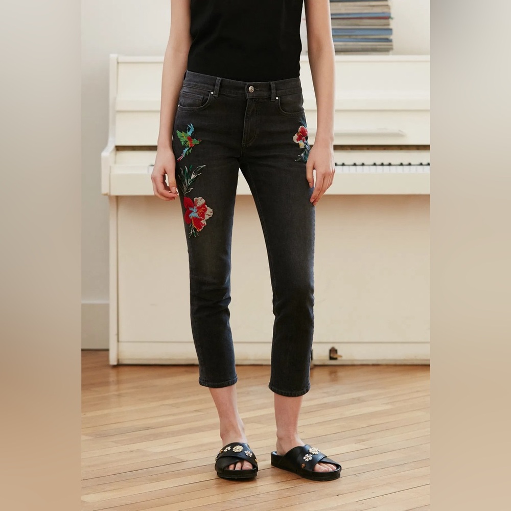 🍁50% Off Rdy 4 Fall Sale CLAUDIE PIERLOT Palme Embroidered Jeans